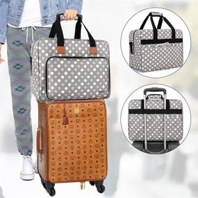 img 1 attached to 🧵 Luxja Sewing Machine Bag, Portable Tote Bag for Singer, Brother Sewing Machines with Extra Sewing Accessories, Gray Dots