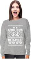 christmas themed women's sweatshirt: festive reindeer sweater design logo