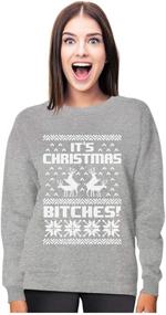 img 4 attached to Christmas Themed Women's Sweatshirt: Festive Reindeer Sweater Design