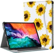 🌻 hepix ipad pro 12.9 case 2021 2020 2018 sunflower: protective leather floral cover with pencil holder & multi-angle stand - a2378 a2229 compatible! logo