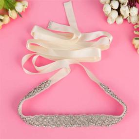 img 3 attached to Wedding Sashes Rhinestones Adjustable Bridesmaid Women's Accessories