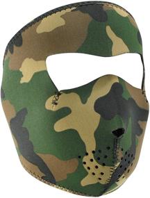 img 1 attached to Zanheadgear WNFM118 Лицевая маска из неопрена Woodland Camo, универсальный размер для взрослых.