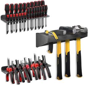 img 4 attached to 🔧 Metal Screwdriver Organizer Set with Wall Mounted Hammer Rack, Pliers Organizer, and Tool Holder Organizers for Workshop and Workbench (Set of 3)
