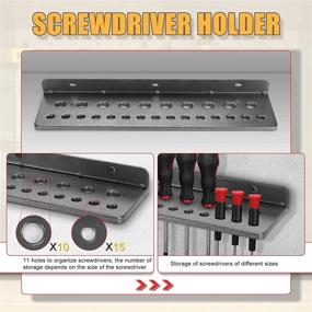 img 2 attached to 🔧 Metal Screwdriver Organizer Set with Wall Mounted Hammer Rack, Pliers Organizer, and Tool Holder Organizers for Workshop and Workbench (Set of 3)