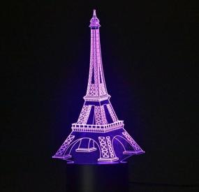 img 4 attached to 🗼 Enhance Your Ambience with 3D Night Lamp Illusion Desk Light featuring Eiffel Tower Design and 7 Colors Change - Perfect Addition to your Smart Home Night Lights Collection