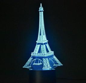 img 3 attached to 🗼 Enhance Your Ambience with 3D Night Lamp Illusion Desk Light featuring Eiffel Tower Design and 7 Colors Change - Perfect Addition to your Smart Home Night Lights Collection