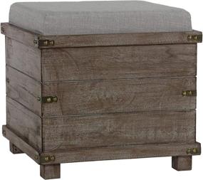 img 4 attached to 🏺 Cortesi Home Scusset Storage Chest Tray Ottoman - Grey Fabric and Wood, 15.75"W x 15.75"L x 15.5"H