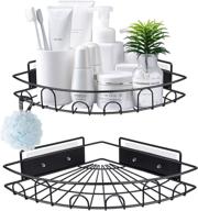 🚿 convenient shower caddy corner shelf: upgraded wall mounted bathroom organizer for toilet, dorm and kitchen - matt black логотип