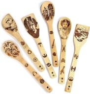 🌟 riveira star war gifts home decor wooden spoons: 6-piece set for fun and functional star wars kitchen utensils logo