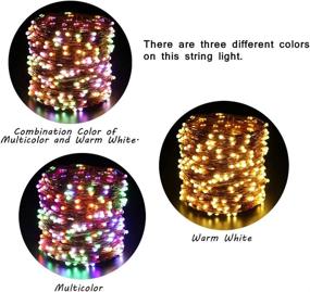 img 3 attached to 🎄 ER CHEN Dual Color Plug in Fairy Lights: 99ft 300 LED Copper Wire Christmas String Lights with Remote Timer for Indoor Outdoor Decor - Color Changing Dimmable 8 Modes (Warm White & Multicolor)