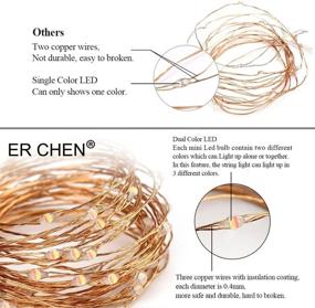 img 1 attached to 🎄 ER CHEN Dual Color Plug in Fairy Lights: 99ft 300 LED Copper Wire Christmas String Lights with Remote Timer for Indoor Outdoor Decor - Color Changing Dimmable 8 Modes (Warm White & Multicolor)