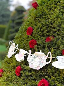 img 2 attached to Talking Tables Висячие гирлянды с чайниками из серии "Правдивая Алиса" (13 футов) - идеальное многоцветное украшение для вашей чаепитие.