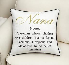 img 4 attached to 🌸 EURASIA DECOR Nana Definition Embroidered Decorative Pillow Cover - Perfect Mothers Day Gift - 14x14 Accent Square