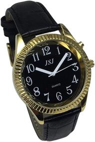 img 4 attached to English Talking Function Leather Golden Women's Watches for Wrist Watches