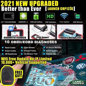 img 1 attached to 🔍 [2021 Nовая элита] Сканер OBD2 LAUNCH CRP123E - Диагностическое сканерное устройство для двигателя/ABS/SRS/трансмиссии с тестом аккумулятора, AutoVIN, 5-дюймовым сенсорным экраном, обновление через WiFi - Считыватель кодов для всех автомобилей