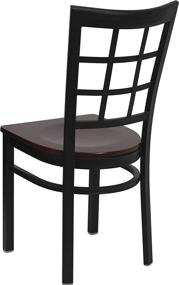 img 1 attached to 🪑 SEO-Optimized Flash Furniture HERCULES Series Black Window Back Metal Restaurant Chair with Mahogany Wood Seat