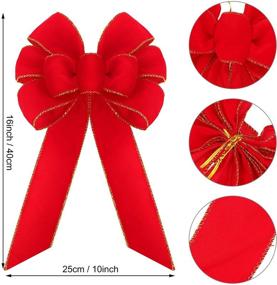 img 3 attached to 🎁 Syhood 10 Inch Red Velvet Wreath Gift Bows - Festive Christmas Tree Ornaments for Indoor and Outdoor Decorations