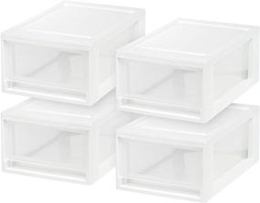 img 4 attached to 🗄️ IRIS USA Compact White Stacking Drawers, 6 Quart, Set of 4-Pack