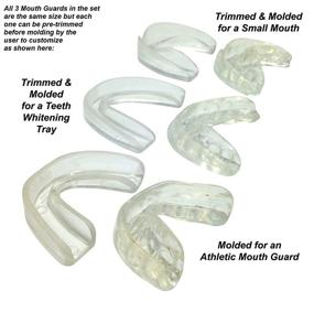 img 3 attached to Профессиональное защитное средство для рта, изготовленное в США: настраиваемые стоматологические щитки от скрежетания зубов, бруксизма и сжатия - 2 размера, без содержания БПА - также идеально подходит для занятий спортом и отбеливания зубов.
