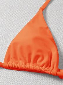 img 2 attached to Make a Bold Splash with 👙 the MakeMeChic Graphic Triangle Swimsuit for Women