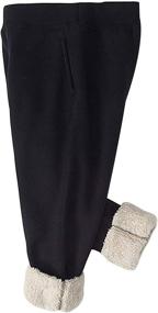 img 1 attached to Tanming Elastic Sherpa Unisex Sweatpants（Black 4T）