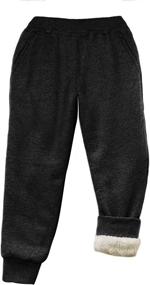 img 2 attached to Tanming Elastic Sherpa Unisex Sweatpants（Black 4T）