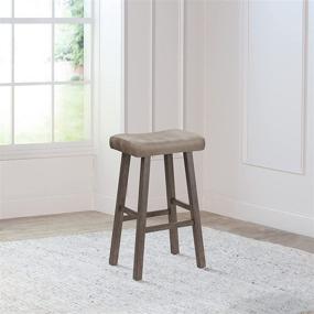 img 4 attached to Hillsdale Furniture Saddle Backless, Rustic Gray Bar Stool - Stylish and Sturdy Seating for Any Bar or Kitchen Counter