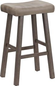 img 3 attached to Hillsdale Furniture Saddle Backless, Rustic Gray Bar Stool - Stylish and Sturdy Seating for Any Bar or Kitchen Counter