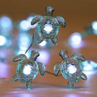 🐢 wsgift sea turtle decorative string lights: 18.7 ft of beach themed fairy lights with remote control for indoor and outdoor decor projects логотип