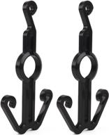 pack of two bike shoe holders with peloton compatibility, spinning shoe hooks for peloton bike, conveniently organizes and stores peloton bike shoes, spinning accessories logo