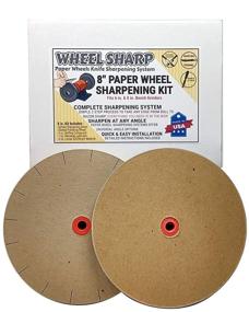 img 4 attached to 🔪 8-inch Wheel Sharp Paper Wheel Knife Sharpening System for 6-inch Grinders - Made in the USA - Complete Sharpening Kit