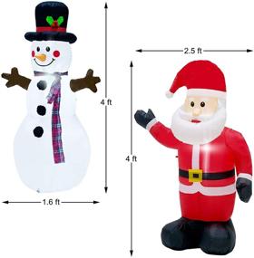 img 2 attached to 🤶 Twinkle Star Set of 2 Christmas Lighted Santa Claus and Snowman Inflatables, 4FT Blow Up Indoor Outdoor Xmas Decor for Lawn, Yard, and Garden Decorations