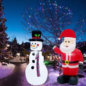 img 3 attached to 🤶 Twinkle Star Set of 2 Christmas Lighted Santa Claus and Snowman Inflatables, 4FT Blow Up Indoor Outdoor Xmas Decor for Lawn, Yard, and Garden Decorations