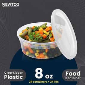 img 3 attached to [24 Sets - 8 oz.] Airtight Plastic Deli Food Storage Containers with Lids 🍱 – BPA Free, Stackable, Leakproof, Microwavable, Dishwasher and Freezer Safe – Ideal for Slime, Soup