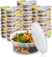 [24 sets - 8 oz.] airtight plastic deli food storage containers with lids 🍱 – bpa free, stackable, leakproof, microwavable, dishwasher and freezer safe – ideal for slime, soup логотип