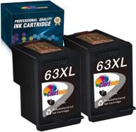 🖨️ clorisun remanufactured hp 63 63xl black ink cartridges - 2-pack, compatible with officejet 5255, 5258, 5260, 5200, 4650, 3830, 3834, envy 4520, deskjet 1110, 1112, 2130, 2134, 3637 printers logo