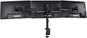 img 2 attached to 🖥️ Mount-It! Triple Monitor Mount: Full Motion, 3 Screen Desk Stand for 19-27 Inch LCD Monitors, VESA 75/100 Compatible, 54 lbs Capacity (MI-1753), Black