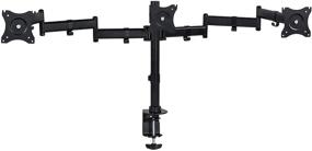img 3 attached to 🖥️ Mount-It! Triple Monitor Mount: Full Motion, 3 Screen Desk Stand for 19-27 Inch LCD Monitors, VESA 75/100 Compatible, 54 lbs Capacity (MI-1753), Black
