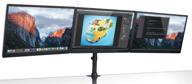 🖥️ mount-it! triple monitor mount: full motion, 3 screen desk stand for 19-27 inch lcd monitors, vesa 75/100 compatible, 54 lbs capacity (mi-1753), black logo