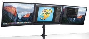 img 4 attached to 🖥️ Mount-It! Triple Monitor Mount: Full Motion, 3 Screen Desk Stand for 19-27 Inch LCD Monitors, VESA 75/100 Compatible, 54 lbs Capacity (MI-1753), Black