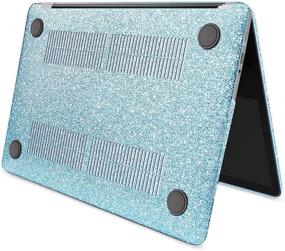 img 2 attached to 💙 Anban MacBook Air 13 inch Case - Glitter Smooth Leather Snap On Protective Hard Shell with Keyboard Cover - Shining Blue (A1466 A1369 Model, 2010-2017 Release)