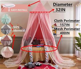 img 3 attached to 🏰 VARWANEO Kids Bed Canopy with Lights: Double Layer Princess Dome, Dreamy Mosquito Net, Castle Play Tent, Girls Room Decor – Beige Pink/White