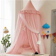 🏰 varwaneo kids bed canopy with lights: double layer princess dome, dreamy mosquito net, castle play tent, girls room decor – beige pink/white logo