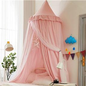 img 4 attached to 🏰 VARWANEO Kids Bed Canopy with Lights: Double Layer Princess Dome, Dreamy Mosquito Net, Castle Play Tent, Girls Room Decor – Beige Pink/White