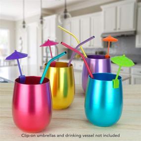 img 3 attached to 🌈 Colorful Set of 12 Reusable Aluminum Straws with Cleaning Brushes - Perfect for Parties!