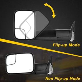 img 2 attached to 🔍 OCPTY Power Heated Towing Mirrors for 1998-2001 Ram 1500, 1998-2002 Dodge Ram 2500 3500 | Black Housing with Mounting Brackets