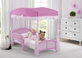 img 1 attached to 🎀 Spark Imagination with Delta Children Pink Canopy for Toddler Bed