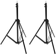📸 pack of 2 amazon basics aluminum light photography tripod stands with case - 2.8 to 6.7 feet, black: high-quality & portable logo