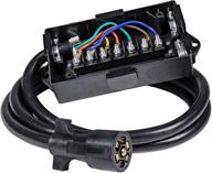 🚛 online led store 8ft 7-way trailer plug wiring harness with waterproof junction box - easy 7-pin trailer connection logo