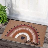 🌈 colorful rainbow welcome doormat: perfect housewarming & wedding gift 17x30 inches logo